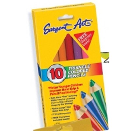 SARGENT ART Sargent Art Inc. Sar227210 Easy Grip Triangle Colored Pencils Set Of 10 Pre-Sharpened SAR227210